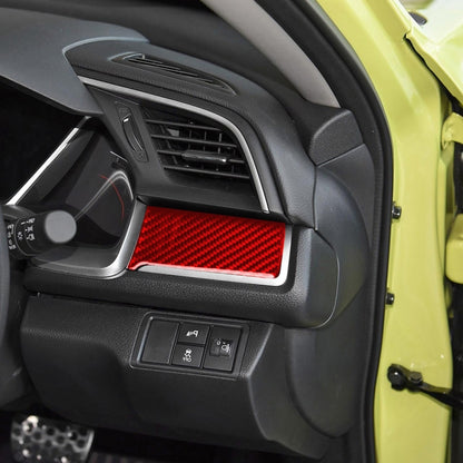 Car Carbon Fiber Central Control Left Decorative Sticker for Honda Tenth Generation Civic 2016-2019, Right Drive (Red) by buy2fix