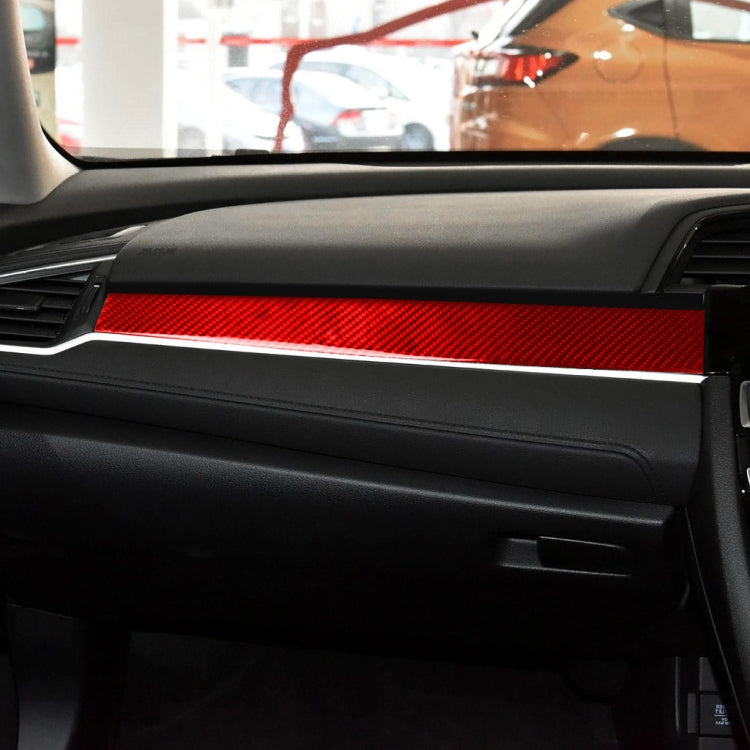 Car Carbon Fiber Central Control Decorative Sticker for Honda Tenth Generation Civic 2016-2019, Right Drive (Red) by buy2fix