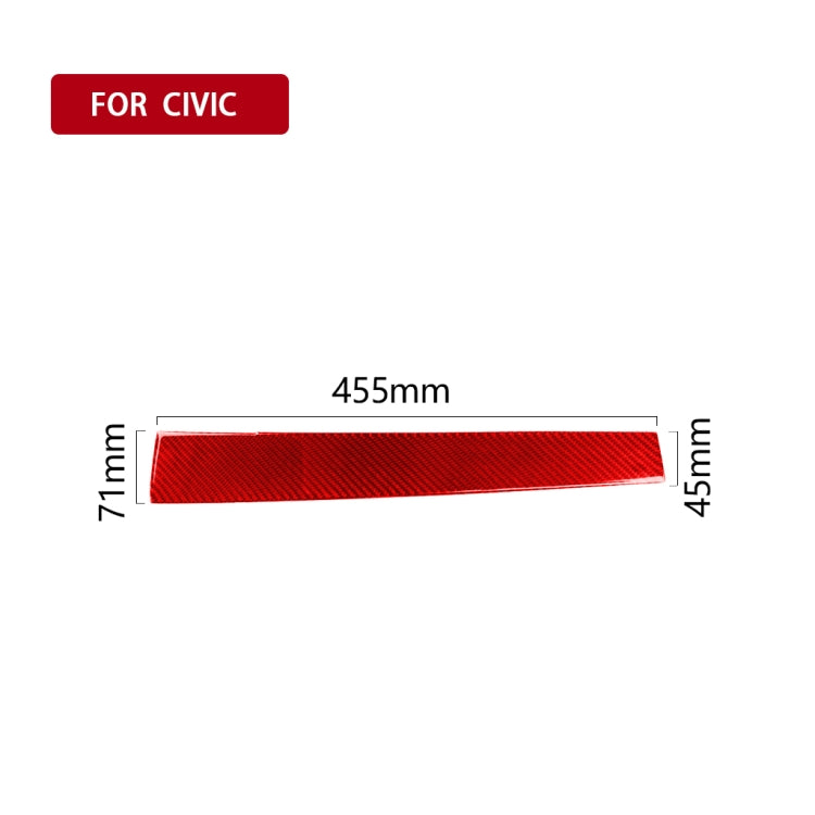 Car Carbon Fiber Central Control Decorative Sticker for Honda Tenth Generation Civic 2016-2019, Left Drive (Red) by buy2fix