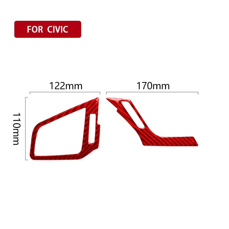 Car Carbon Fiber Left and Right Air Outlet Decorative Sticker for Honda Tenth Generation Civic 2016-2019, Right Drive (Red) by buy2fix