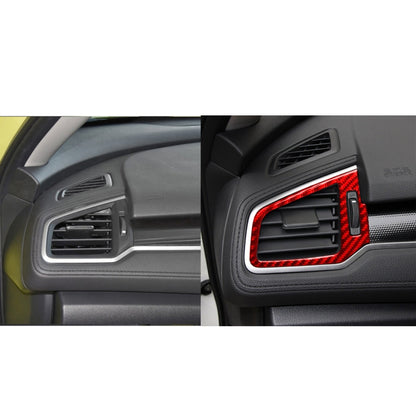 Car Carbon Fiber Left and Right Air Outlet Decorative Sticker for Honda Tenth Generation Civic 2016-2019, Right Drive (Red) by buy2fix