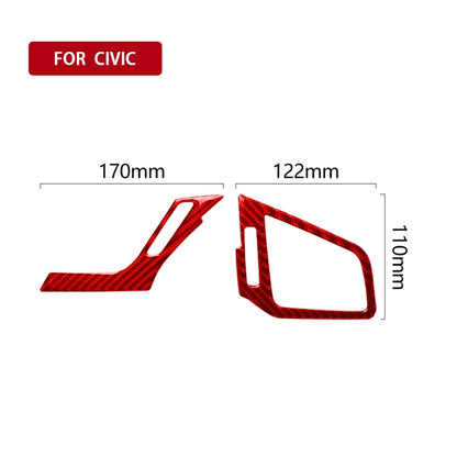 Car Carbon Fiber Left and Right Air Outlet Decorative Sticker for Honda Tenth Generation Civic 2016-2019, Left Drive (Red) by buy2fix