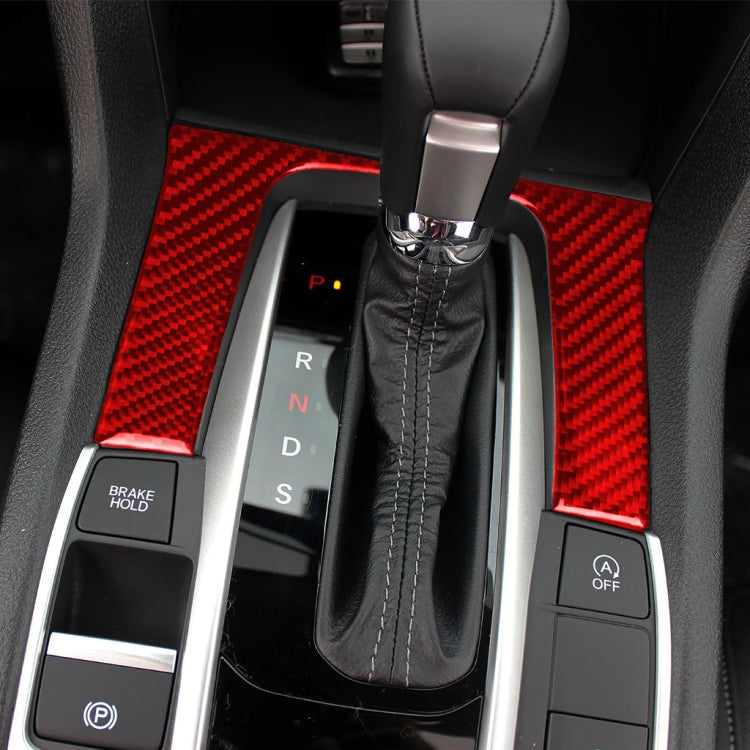 Car Carbon Fiber Gear Decorative Sticker for Honda Tenth Generation Civic 2016-2019, Left and Right Drive Universal (Red) by buy2fix