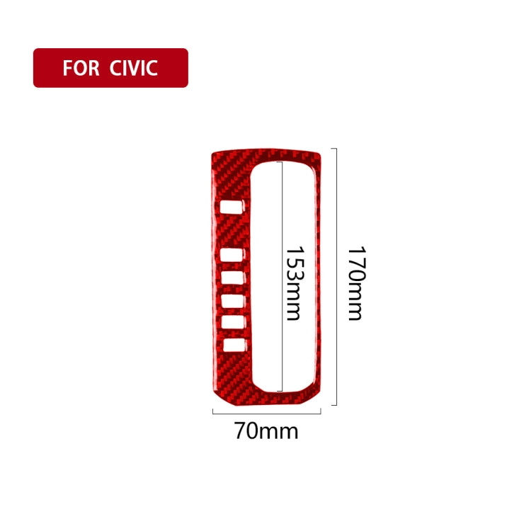 Car Carbon Fiber Gear Button Frame Decorative Sticker for Honda Tenth Generation Civic 2016-2019, Left Drive (Red) by buy2fix