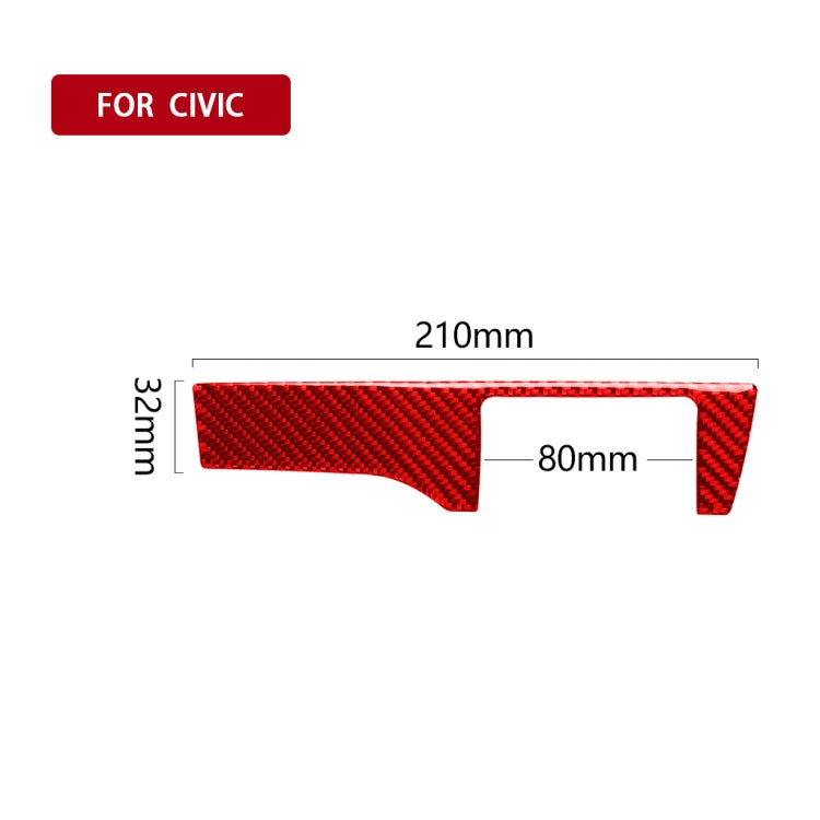 Car Carbon Fiber Headlight Switch Panel Decorative Sticker for Honda Tenth Generation Civic 2016-2019, Right Drive (Red) by buy2fix
