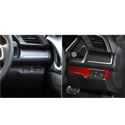 Car Carbon Fiber Headlight Switch Panel Decorative Sticker for Honda Tenth Generation Civic 2016-2019, Right Drive (Red) by buy2fix