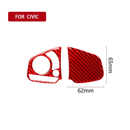 Car Carbon Fiber Steering Wheel Button Middle Configuration Decorative Sticker for Honda Tenth Generation Civic 2016-2019, Left and Right Drive Universal (Red) by buy2fix