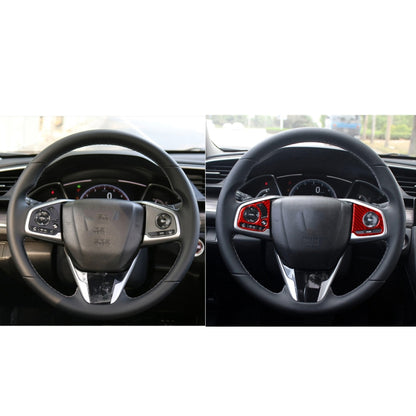 Car Carbon Fiber Steering Wheel Button High Configuration Decorative Sticker for Honda Tenth Generation Civic 2016-2019, Left and Right Drive Universal (Red) by buy2fix
