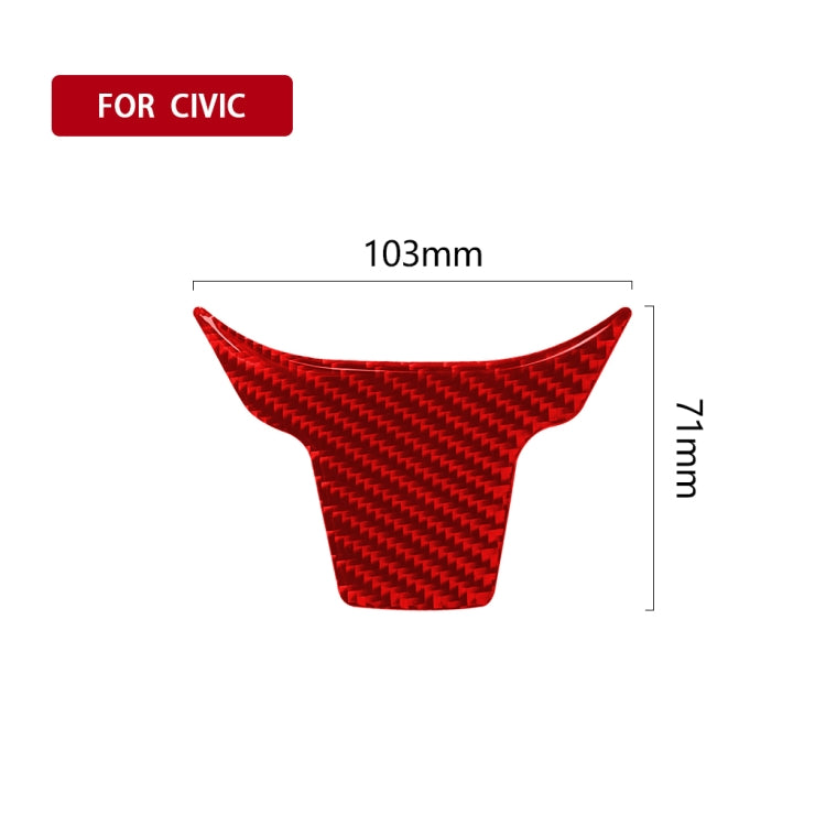 Car Carbon Fiber Steering Wheel Decorative Sticker for Honda Tenth Generation Civic 2016-2019, Left and Right Drive Universal (Red) by buy2fix