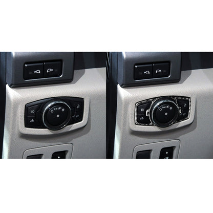 Car Carbon Fiber Headlight Switch Decorative Sticker for Ford F150 2017-2020, Left and Right Drive Universal by buy2fix