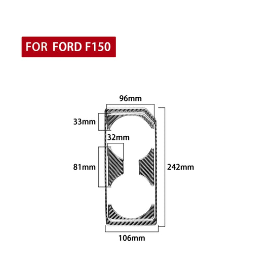 Car Carbon Fiber Front Water Cup Holder Frame Decorative Sticker for Ford F150 2017-2020, Left Drive by buy2fix