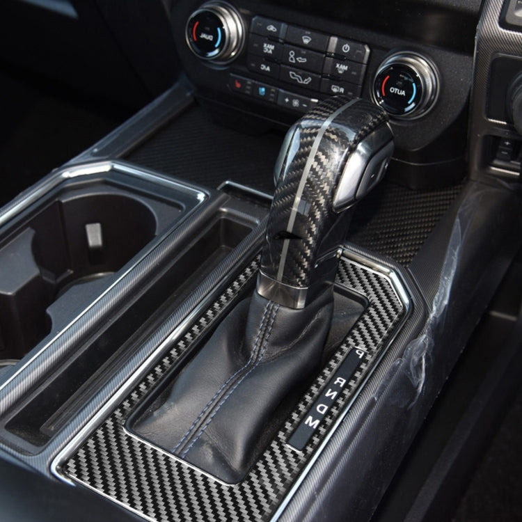 Car Carbon Fiber Gear Panel B Decorative Sticker for Ford F150 2017-2020, Right Drive by buy2fix