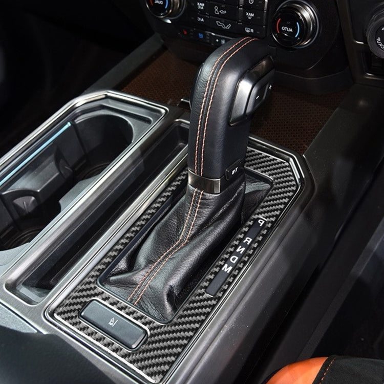 Car Carbon Fiber Gear Panel A Decorative Sticker for Ford F150 2017-2020, Right Drive by buy2fix