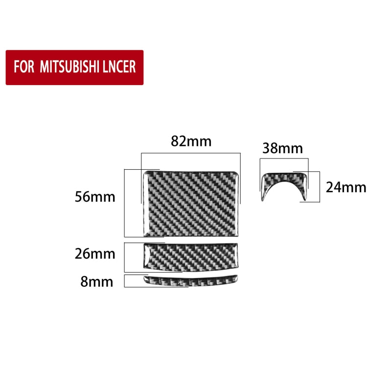 4 PCS Car Carbon Fiber Ashtray + Power Socket Decorative Sticker for Mitsubishi Lancer EVO (Only GTS) 2008-2015, Left and Right Drive Universal - Car Interior Mouldings by buy2fix | Online Shopping UK | buy2fix