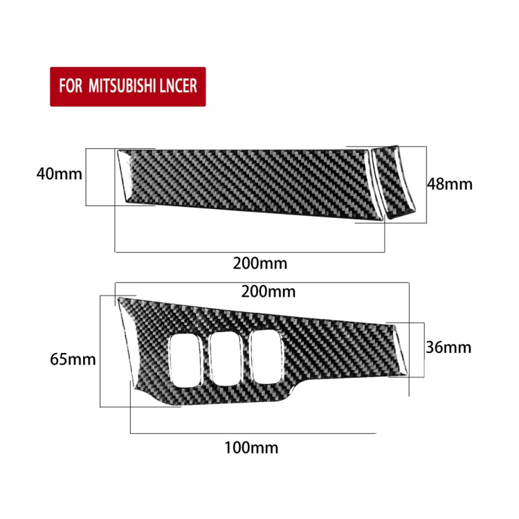 3 PCS Car Carbon Fiber Driver Light + Dashboard Decorative Sticker for Mitsubishi Lancer EVO 2008-2015, Left Drive by buy2fix