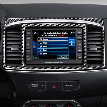 3 PCS Car Carbon Fiber Navigation System Set Decorative Sticker for Mitsubishi Lancer EVO 2008-2015, Left and Right Drive Universal by buy2fix