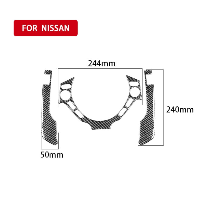 3 PCS Car Carbon Fiber Dashboard Steering Wheel Buttons Decorative Sticker for Nissan GTR R35 2008-2016, Left and Right Drive Universal by buy2fix