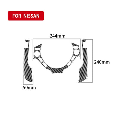 3 PCS Car Carbon Fiber Dashboard Steering Wheel Buttons Decorative Sticker for Nissan GTR R35 2008-2016, Left and Right Drive Universal by buy2fix