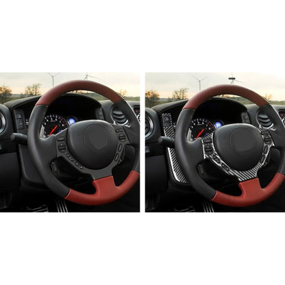3 PCS Car Carbon Fiber Dashboard Steering Wheel Buttons Decorative Sticker for Nissan GTR R35 2008-2016, Left and Right Drive Universal by buy2fix
