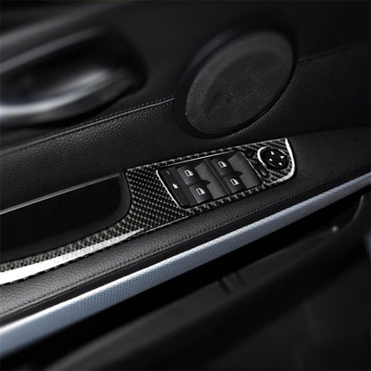 4 PCS Carbon Fiber Car Left Driving Lifting Panel Decorative Sticker with Folding for BMW E90 / 320i / 325i, Diameter: 35.8cm - Car Interior Mouldings by buy2fix | Online Shopping UK | buy2fix