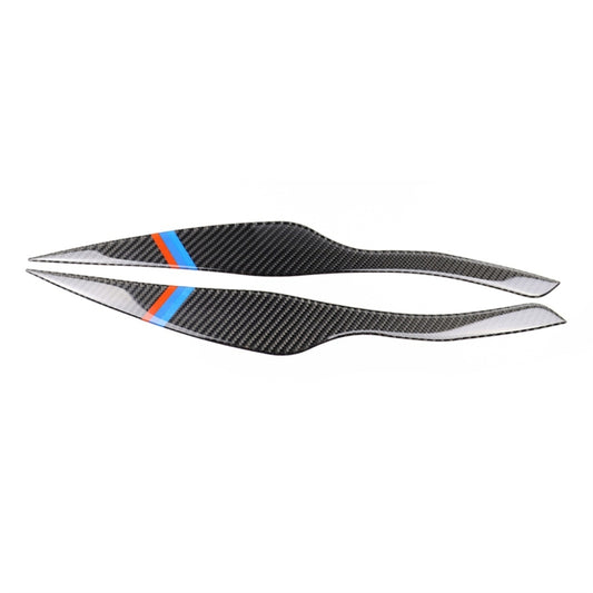 1 Pair Three Color Carbon Fiber Car Lamp Eyebrow Decorative Sticker for BMW E90 / 318i / 320i / 325i 2005-2008, Drop Glue Version - Lamp Decoration by buy2fix | Online Shopping UK | buy2fix