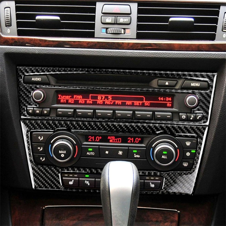 Carbon Fiber Car Central Control CD Panel Decorative Sticker for BMW E90 / E92 2005-2012, Non Navigation with Hole - Car Interior Mouldings by buy2fix | Online Shopping UK | buy2fix