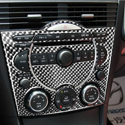 3 in 1 Car Carbon Fiber Dashboard Multimedia Panel Decorative Sticker for Mazda RX8 2004-2008, Left and Right Drive Universal by buy2fix