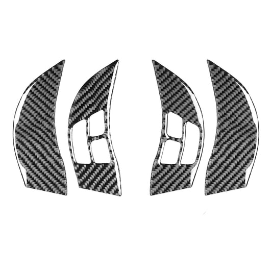 4 PCS Car Carbon Fiber Steering Wheel Decorative Sticker for Mazda RX8 2004-2008, Left and Right Drive Universal - Car Interior Mouldings by buy2fix | Online Shopping UK | buy2fix