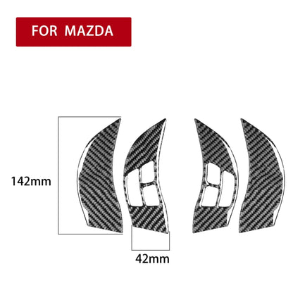 4 PCS Car Carbon Fiber Steering Wheel Decorative Sticker for Mazda RX8 2004-2008, Left and Right Drive Universal - Car Interior Mouldings by buy2fix | Online Shopping UK | buy2fix