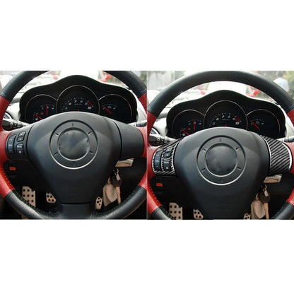 4 PCS Car Carbon Fiber Steering Wheel Decorative Sticker for Mazda RX8 2004-2008, Left and Right Drive Universal - Car Interior Mouldings by buy2fix | Online Shopping UK | buy2fix