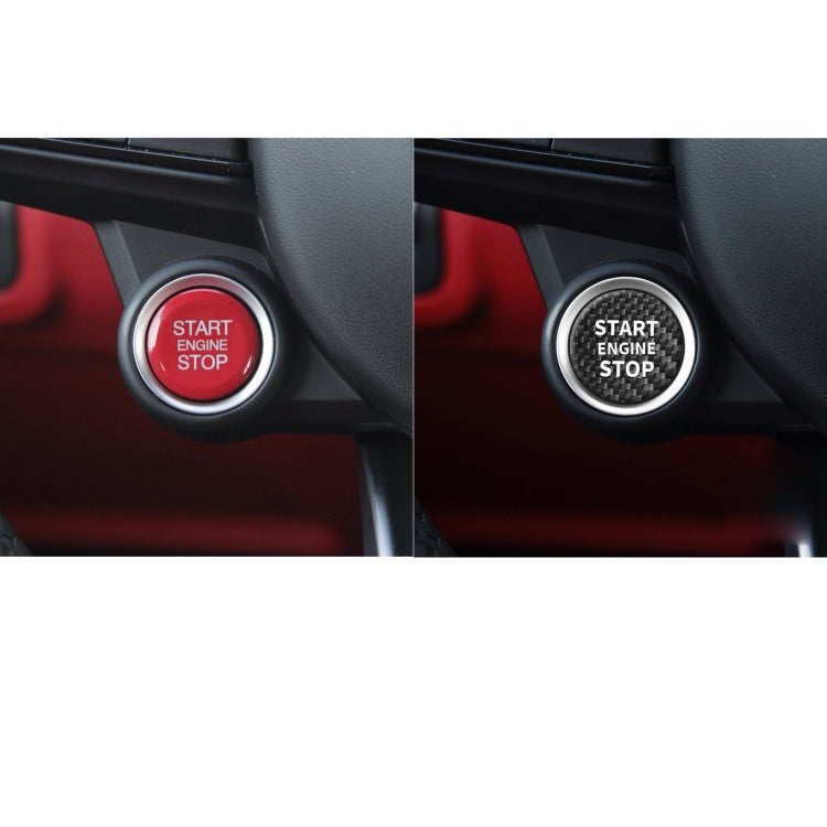 Car Carbon Fiber Engine Start Button Decorative Cover Trim for Alfa Romeo Giulia (Black) by buy2fix
