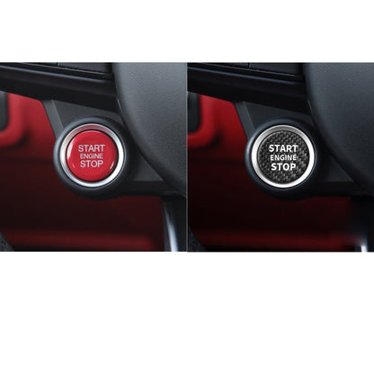 Car Carbon Fiber Engine Start Button Decorative Cover Trim for Alfa Romeo Giulia (Black) by buy2fix