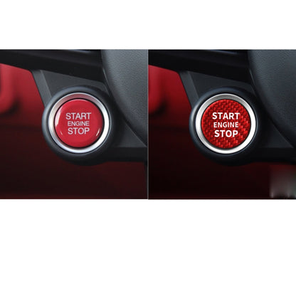 Car Carbon Fiber Engine Start Button Decorative Cover Trim for Alfa Romeo Giulia (Red) by buy2fix