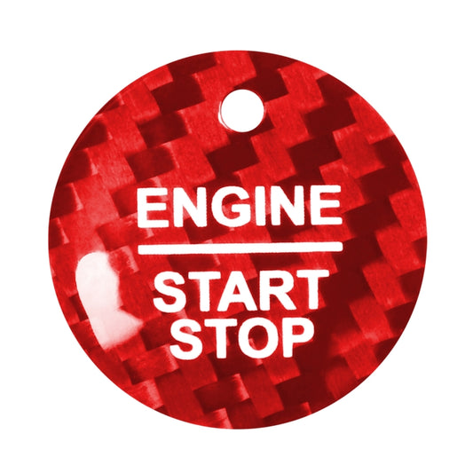Car Carbon Fiber Engine Start Button Decorative Cover Trim for Ford Focus 2019 (Red) by buy2fix