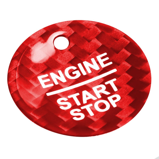 Car Carbon Fiber Engine Start Button Decorative Cover Trim for Ford Focus 2019 (Red) by buy2fix