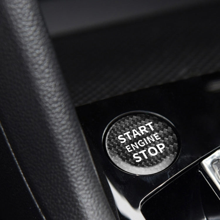 Car Carbon Fiber Engine Start Button Decorative Cover Trim for Volkswagen Tiguan L 2017-2019 (Black) by buy2fix