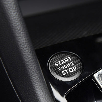 Car Carbon Fiber Engine Start Button Decorative Cover Trim for Volkswagen Tiguan L 2017-2019 (Black) by buy2fix