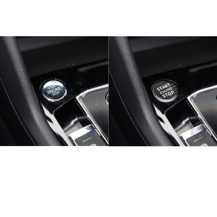 Car Carbon Fiber Engine Start Button Decorative Cover Trim for Volkswagen Tiguan L 2017-2019 (Black) by buy2fix