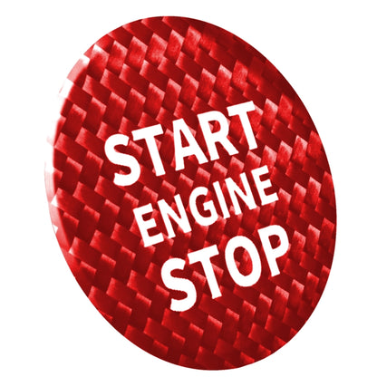 Car Carbon Fiber Engine Start Button Decorative Cover Trim for Volkswagen Tiguan L 2017-2019 (Red) by buy2fix