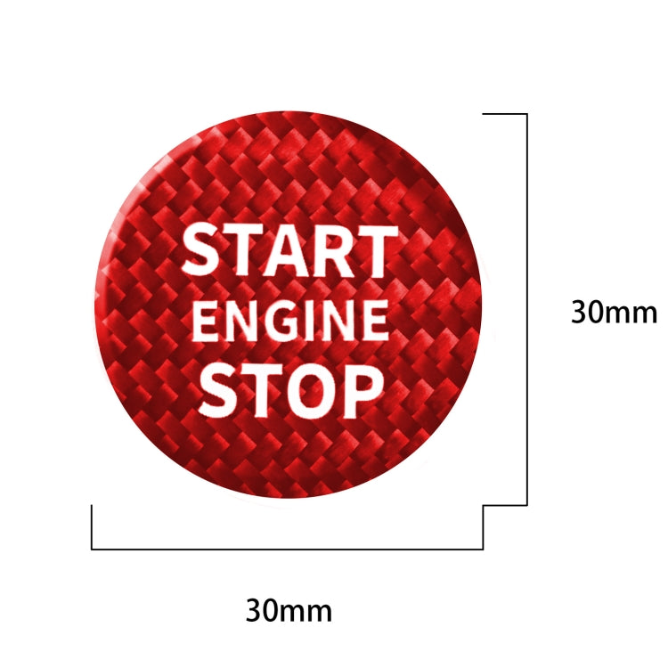 Car Carbon Fiber Engine Start Button Decorative Cover Trim for Volkswagen Tiguan L 2017-2019 (Red) by buy2fix