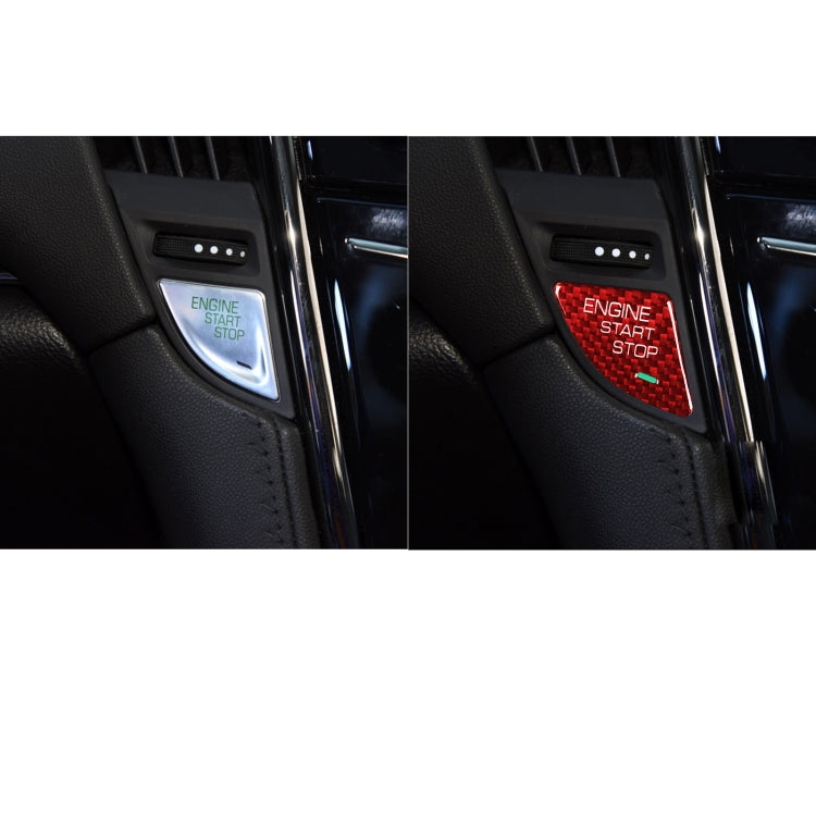 Car Carbon Fiber Engine Start Button Decorative Cover Trim for Cadillac ATS / ATS-L (Red) by buy2fix
