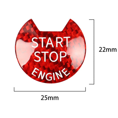 Car Carbon Fiber Engine Start Button Decorative Cover Trim for Nissan / Infiniti (Red) - Decoration Rings by buy2fix | Online Shopping UK | buy2fix