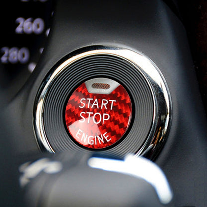 Car Carbon Fiber Engine Start Button Decorative Cover Trim for Nissan / Infiniti (Red) - Decoration Rings by buy2fix | Online Shopping UK | buy2fix