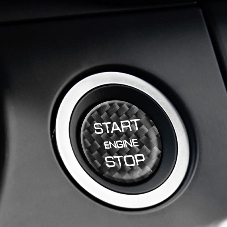 Car Carbon Fiber Engine Start Button Decorative Cover Trim for Land Rover Discovery 2016-2019 (Black) by buy2fix
