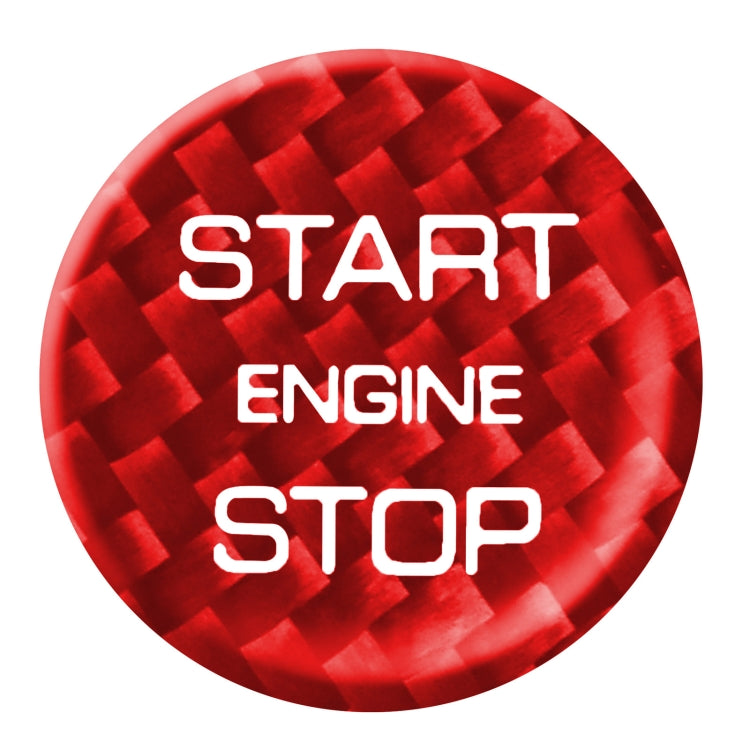 Car Carbon Fiber Engine Start Button Decorative Cover Trim for Land Rover Discovery 2016-2019 (Red) by buy2fix