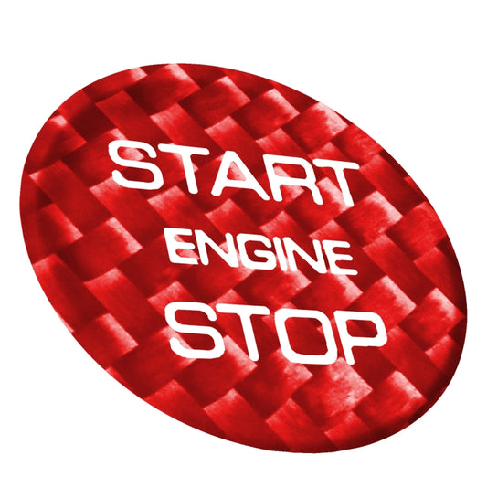 Car Carbon Fiber Engine Start Button Decorative Cover Trim for Land Rover Discovery 2016-2019 (Red) by buy2fix