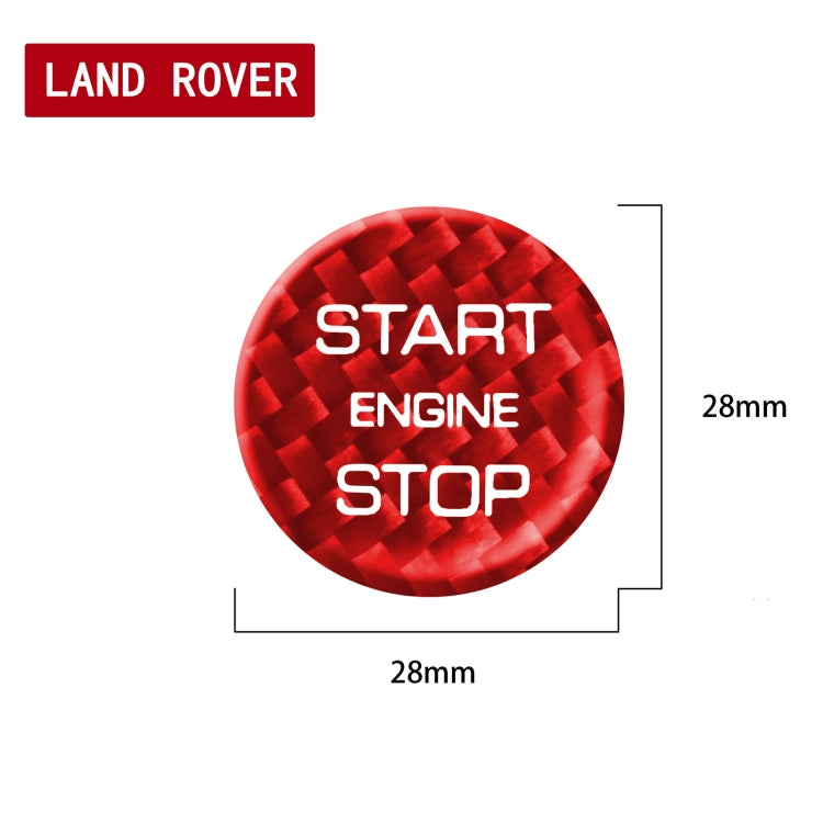 Car Carbon Fiber Engine Start Button Decorative Cover Trim for Land Rover Discovery 2016-2019 (Red) by buy2fix