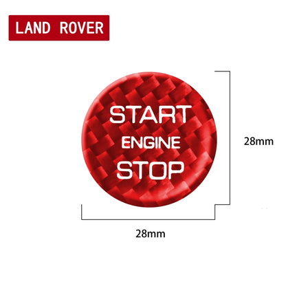 Car Carbon Fiber Engine Start Button Decorative Cover Trim for Land Rover Discovery 2016-2019 (Red) by buy2fix