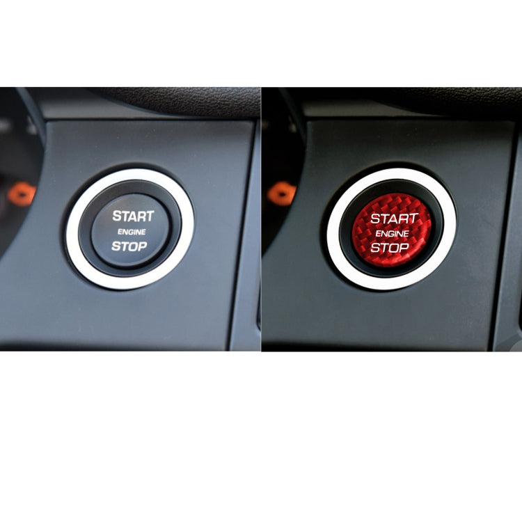 Car Carbon Fiber Engine Start Button Decorative Cover Trim for Land Rover Discovery 2016-2019 (Red) by buy2fix