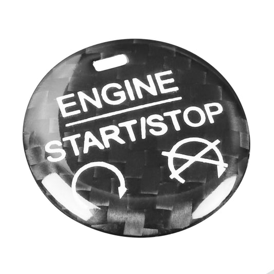 Car Carbon Fiber Engine Start Button Decorative Cover Trim for Ford Mustang 2015-2019 (Black) by buy2fix